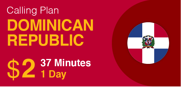 Call Dominican Republic for 37 minutes for 1 day