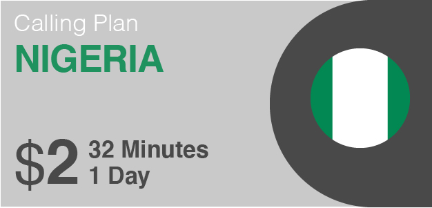 Call Nigeria for 32 minutes with $2 - 1 day