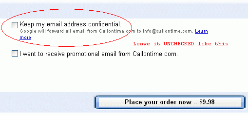 Instant PIN using Google Checkout