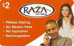 Raza prepaid phone card